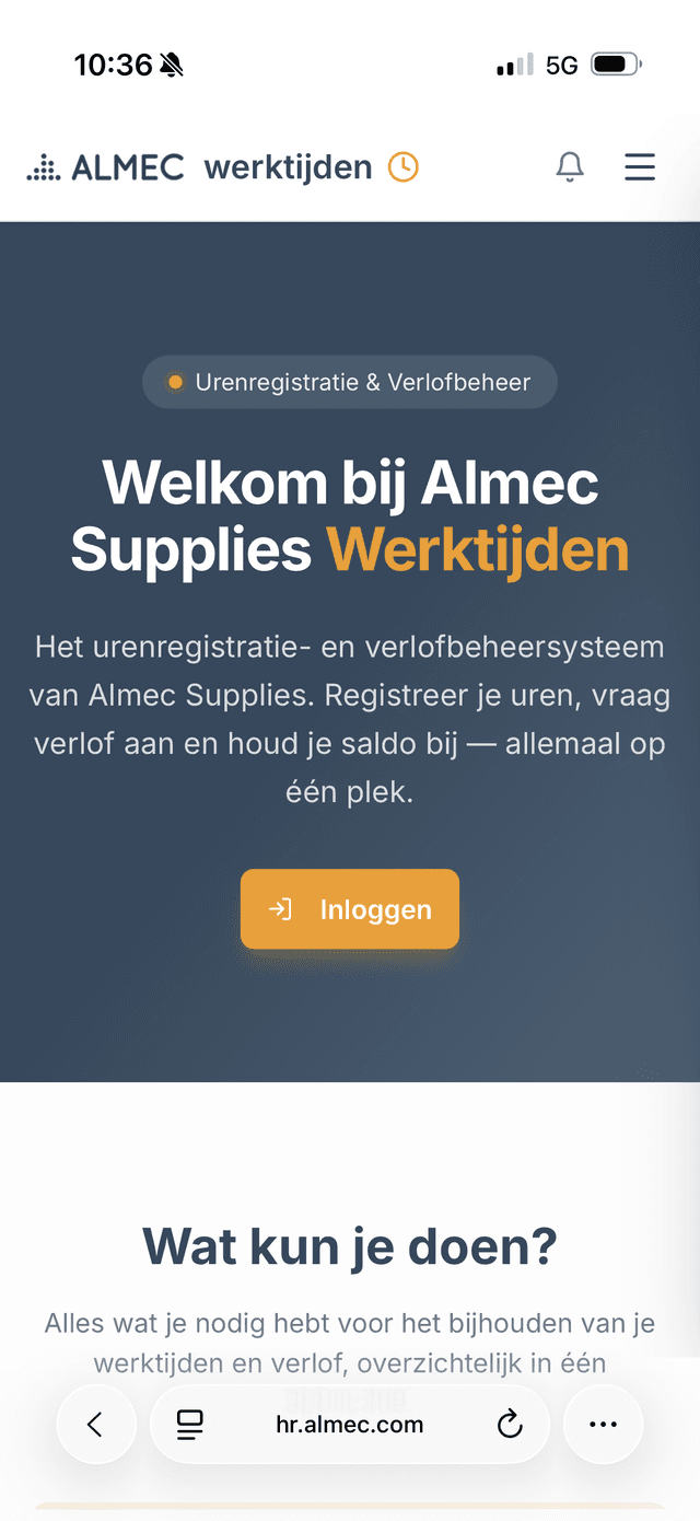 Open de website in Safari